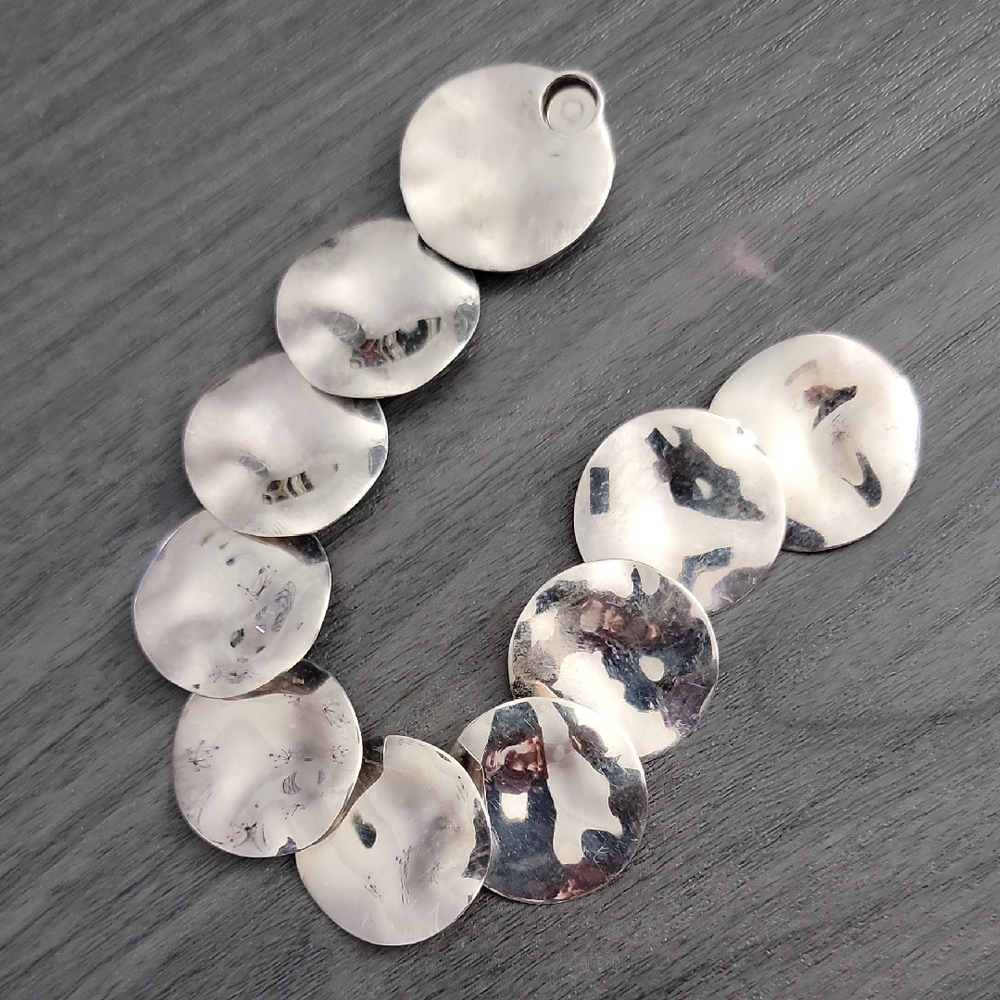 Elegant Silver Disc Bracelet